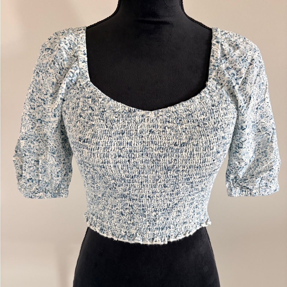NWT Blue and White American Eagle XS top